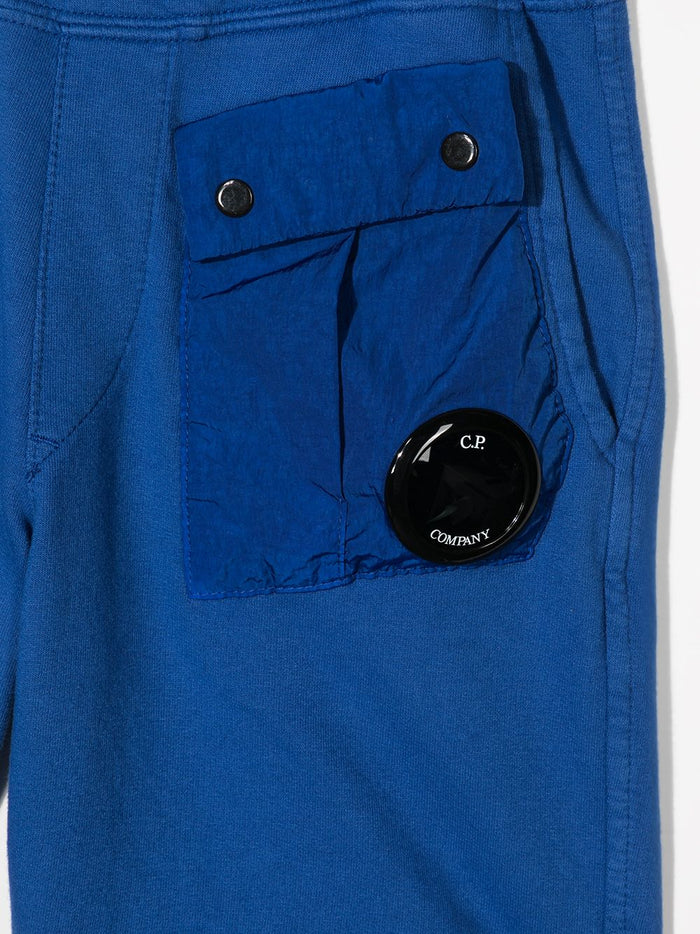 C.P COMPANY KIDS Micro-lens shorts Blue - MAISONDEFASHION.COM