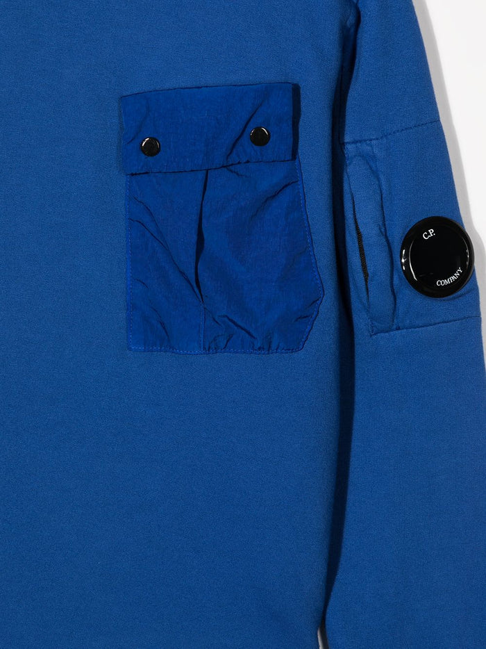 C.P COMPANY KIDS Micro-lens sweatshirt Blue - MAISONDEFASHION.COM