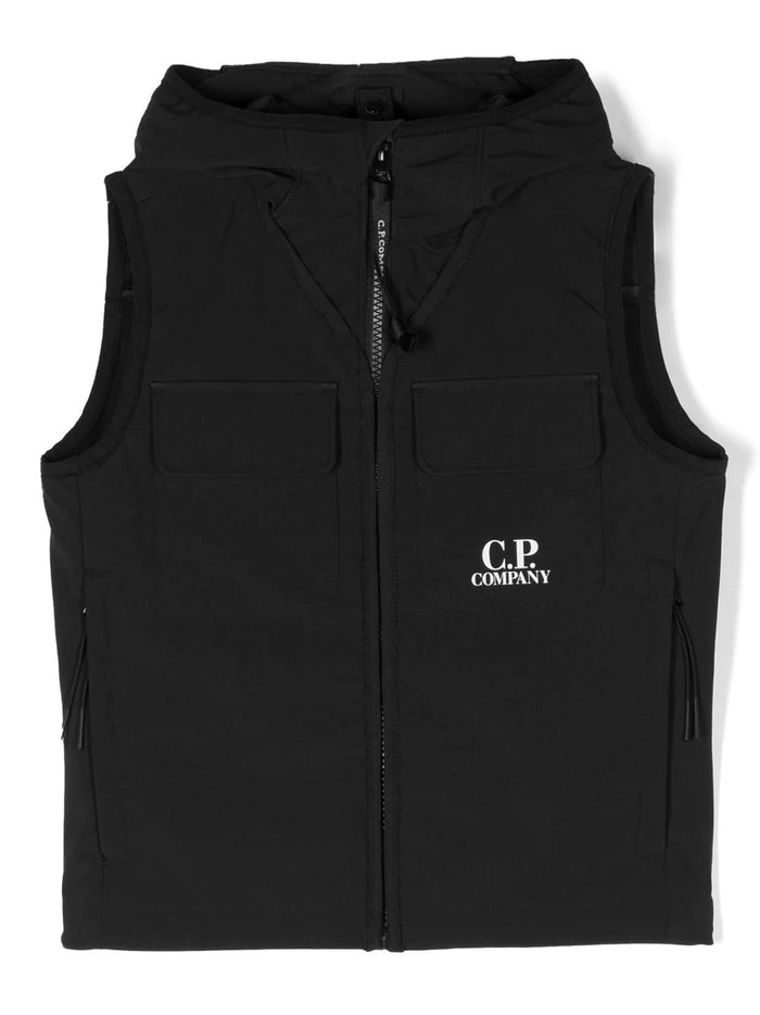 C.P. COMPANY KIDS Shell-R Goggle Vest Black - MAISONDEFASHION.COM