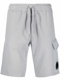 C.P. COMPANY Lens Pocket Shorts Grey - MAISONDEFASHION.COM