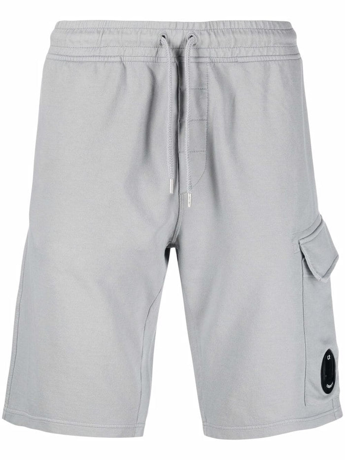 C.P. COMPANY Lens Pocket Shorts Grey - MAISONDEFASHION.COM