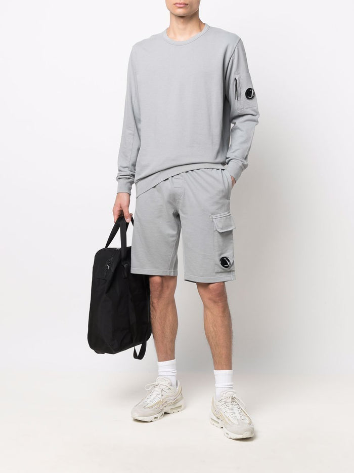 C.P. COMPANY Lens Pocket Shorts Grey - MAISONDEFASHION.COM