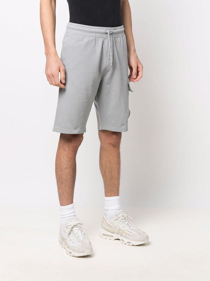 C.P. COMPANY Lens Pocket Shorts Grey - MAISONDEFASHION.COM