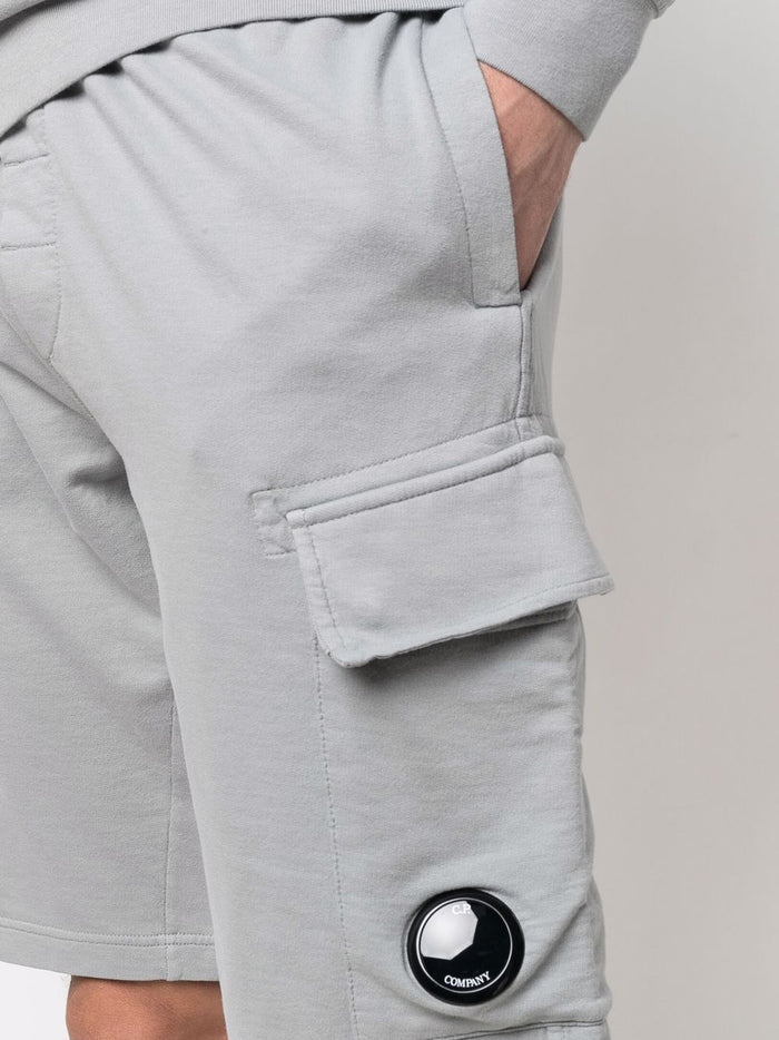 C.P. COMPANY Lens Pocket Shorts Grey - MAISONDEFASHION.COM