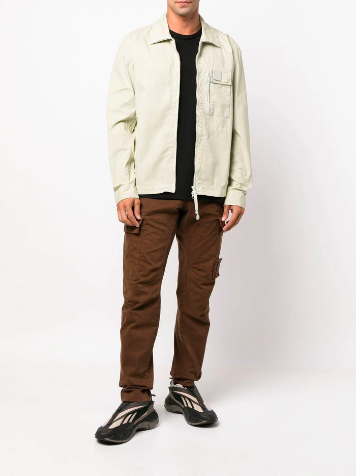 C.P. COMPANY Lens Zip Overshirt Beige - MAISONDEFASHION.COM