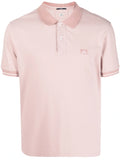 C.P COMPANY Logo-embroidered Polo Shirt Light Pink - MAISONDEFASHION.COM