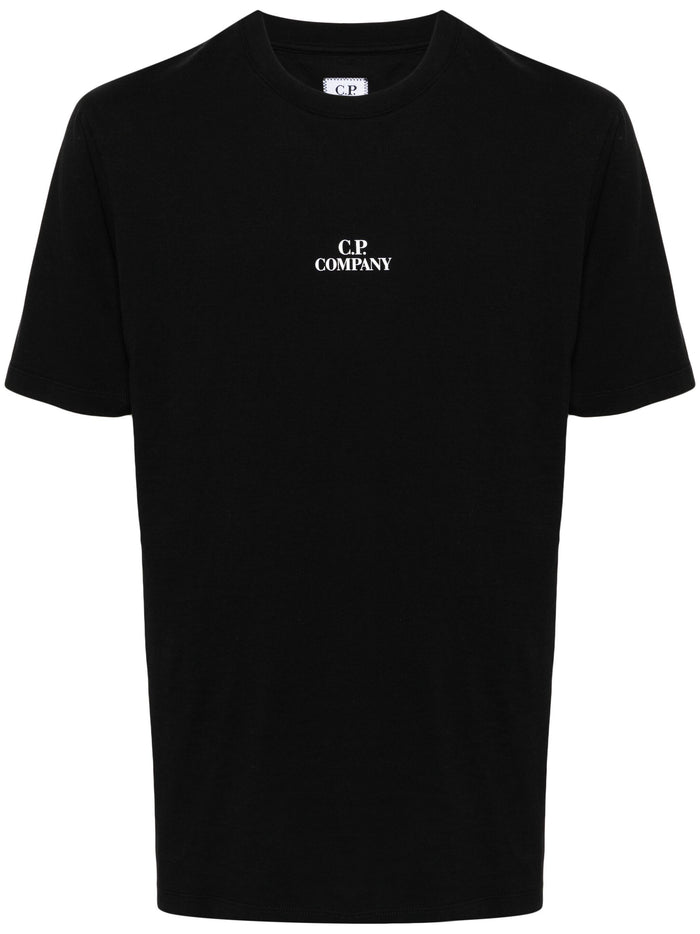 C.P. COMPANY Logo Graphic Print Cotton T-Shirt Black - MAISONDEFASHION.COM