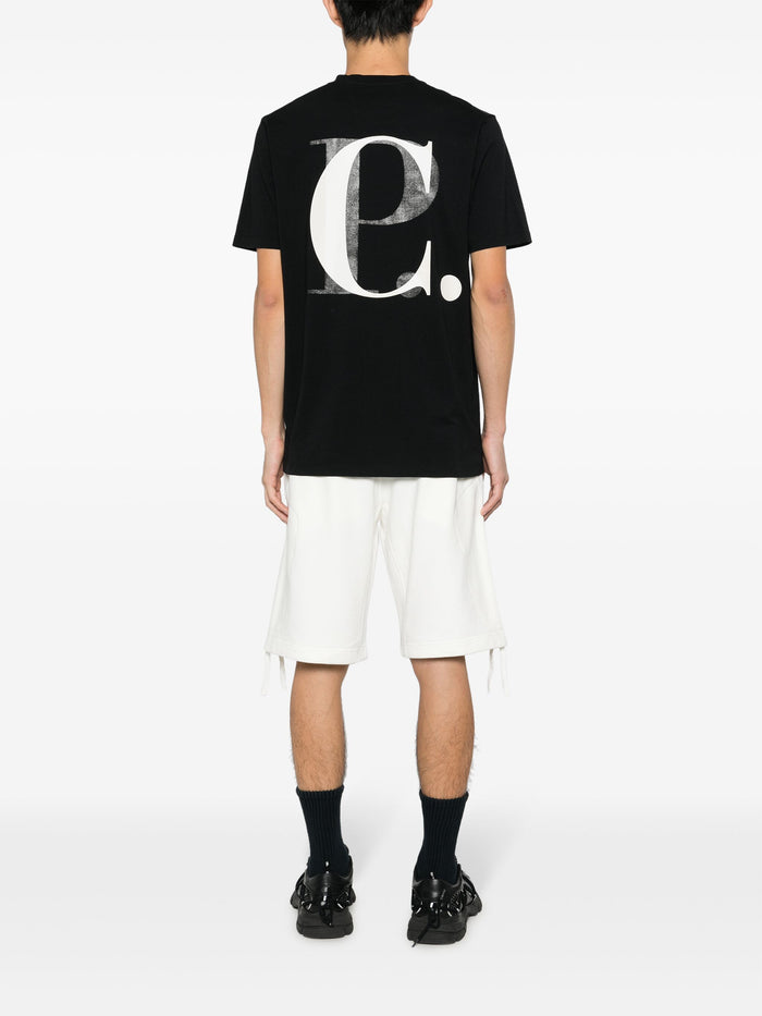 C.P. COMPANY Logo Graphic Print Cotton T-Shirt Black - MAISONDEFASHION.COM