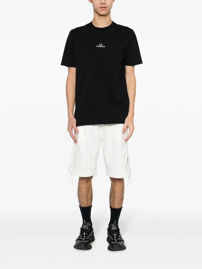 C.P. COMPANY Logo Graphic Print Cotton T-Shirt Black - MAISONDEFASHION.COM
