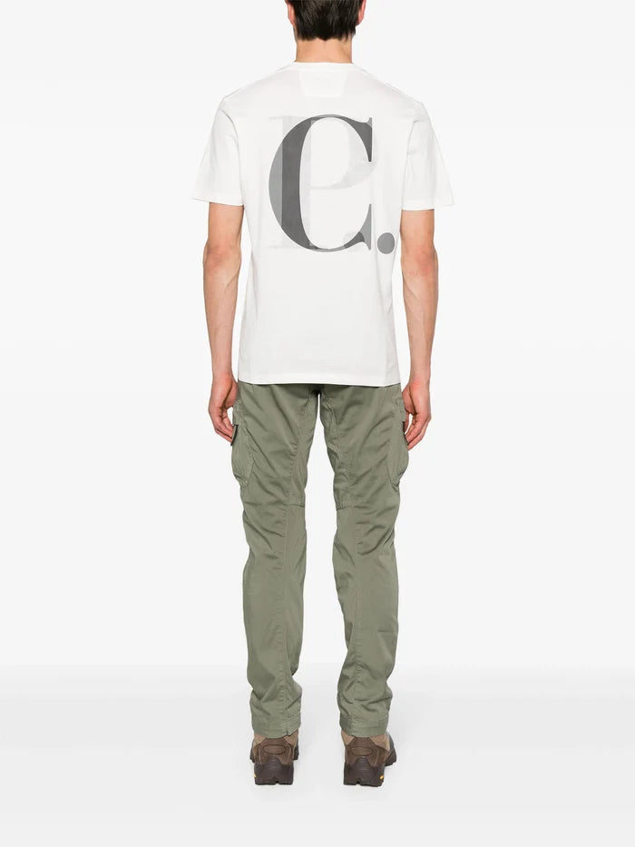 C.P. COMPANY Logo Graphic Print Cotton T-Shirt White - MAISONDEFASHION.COM
