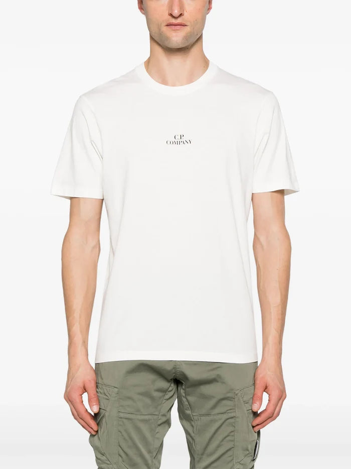 C.P. COMPANY Logo Graphic Print Cotton T-Shirt White - MAISONDEFASHION.COM