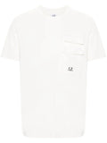 C.P. COMPANY Logo Graphic Print Pocket Cotton T-Shirt White - MAISONDEFASHION.COM
