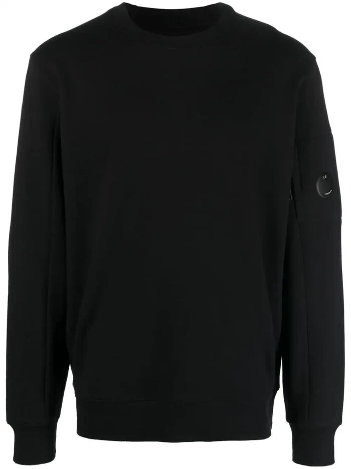 C.P COMPANY Logo Lens Patch Sweatshirt Black - MAISONDEFASHION.COM