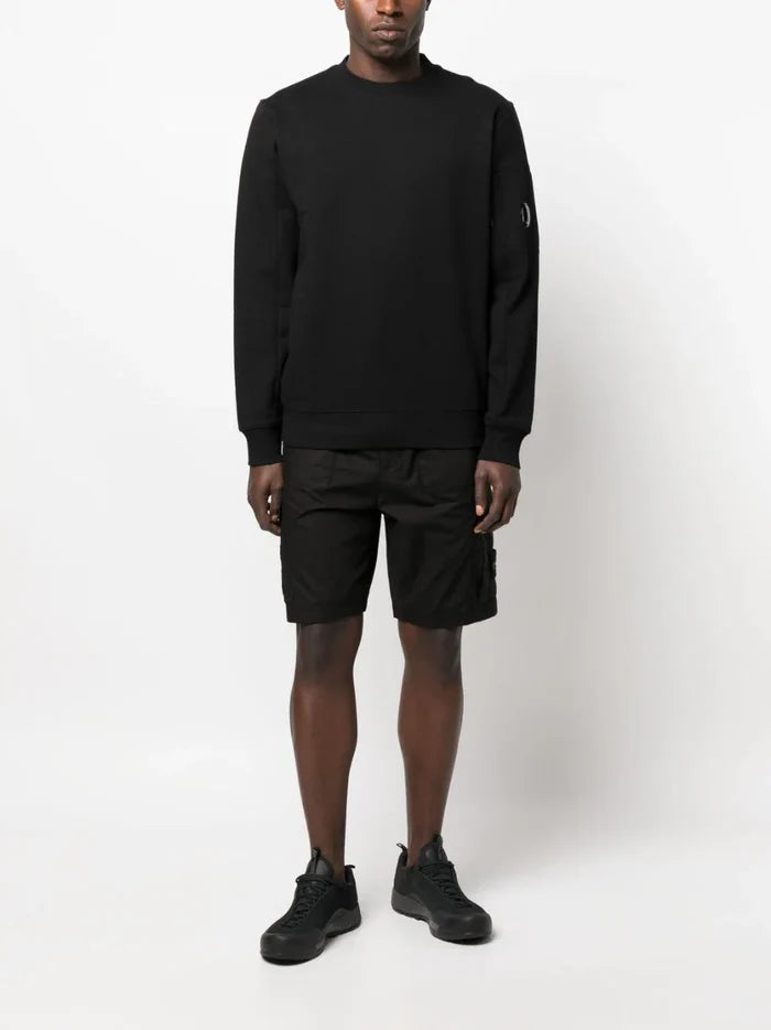 C.P COMPANY Logo Lens Patch Sweatshirt Black - MAISONDEFASHION.COM