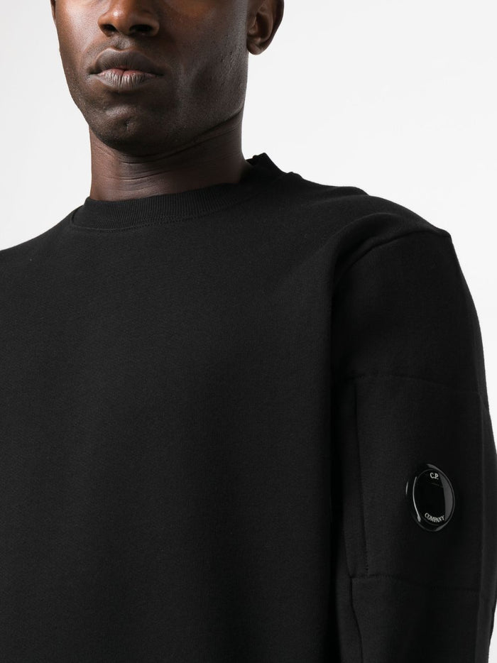 C.P COMPANY Logo Lens Patch Sweatshirt Black - MAISONDEFASHION.COM