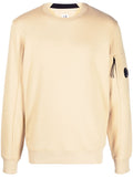 C.P COMPANY MEN Logo Lens Patch Sweatshirt Sand Beige - MAISONDEFASHION.COM