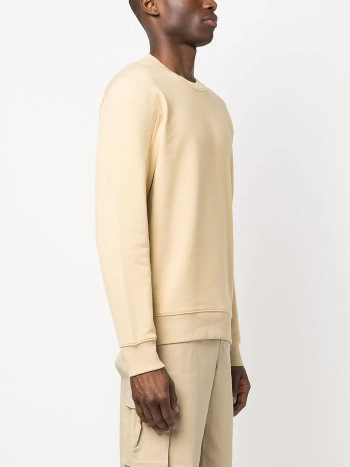 C.P COMPANY MEN Logo Lens Patch Sweatshirt Sand Beige - MAISONDEFASHION.COM