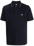 C.P COMPANY Logo Patch Polo Shirt Navy - MAISONDEFASHION.COM