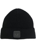 C.P COMPANY Logo-patch Ribbed Beanie Black - MAISONDEFASHION.COM