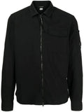 C.P COMPANY Logo Pocket Patch Overshirt Black - MAISONDEFASHION.COM