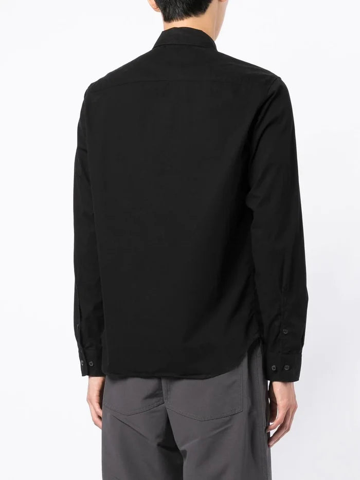 C.P COMPANY Logo Pocket Patch Overshirt Black - MAISONDEFASHION.COM