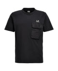 C.P. COMPANY C.P. Company Logo Print Pocket T-Shirt Black - MAISONDEFASHION.COM