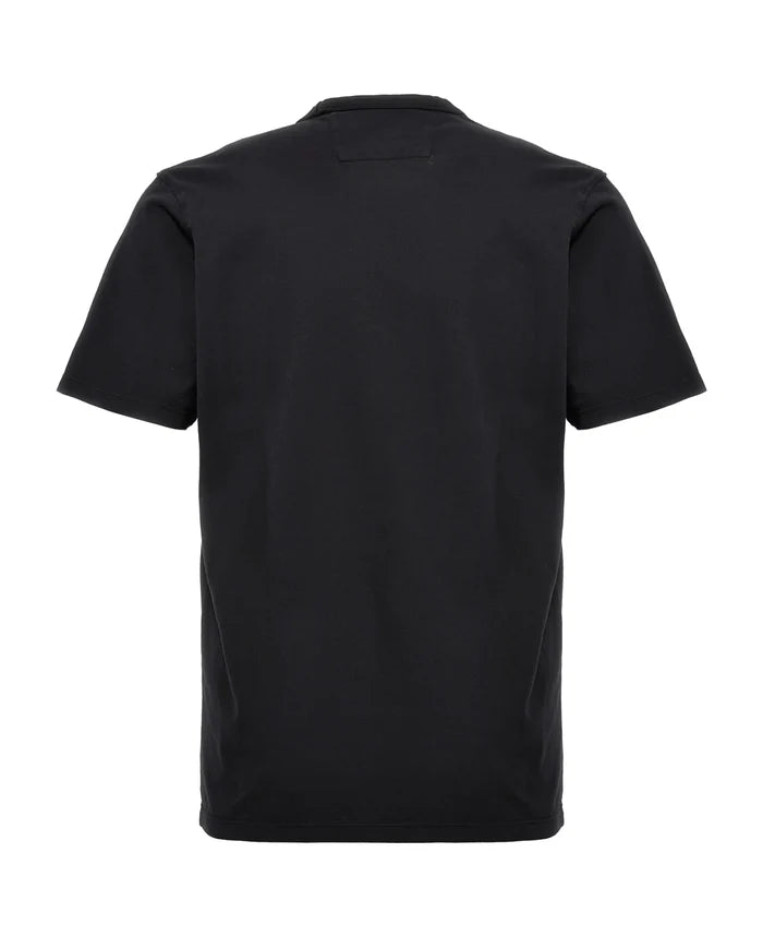 C.P. COMPANY C.P. Company Logo Print Pocket T-Shirt Black - MAISONDEFASHION.COM