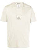 C.P COMPANY Logo Print T-Shirt Beige - MAISONDEFASHION.COM