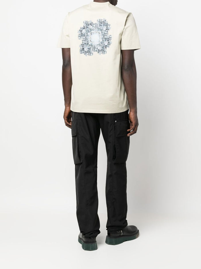 C.P COMPANY Logo Print T-Shirt Beige - MAISONDEFASHION.COM