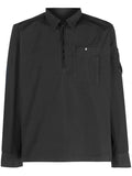 C.P. COMPANY Patch Pocket Quarter Zip Shirt Black - MAISONDEFASHION.COM