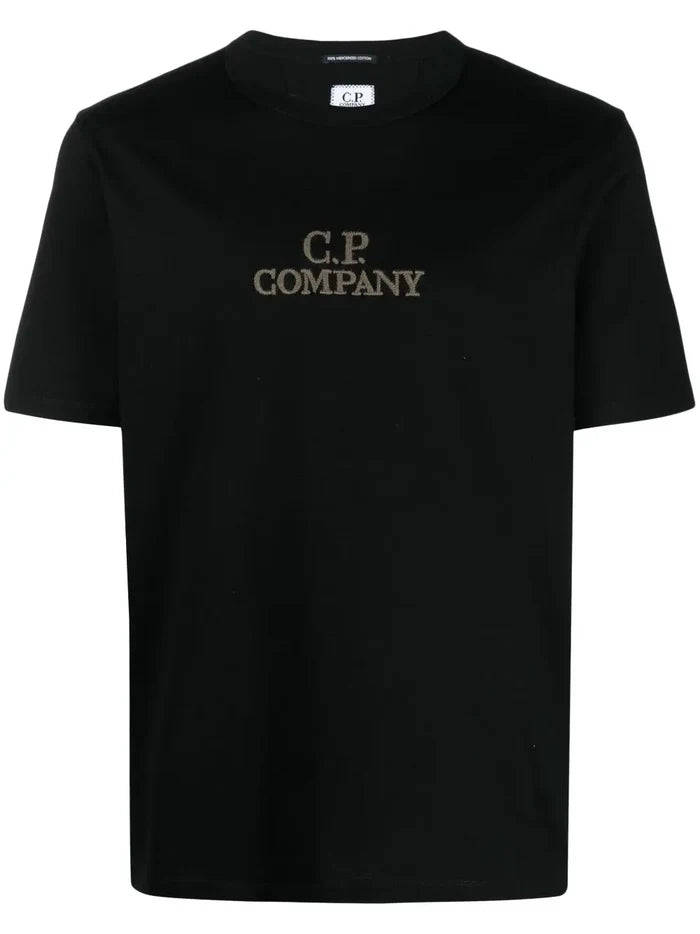 C.P COMPANY MEN Twisted Logo T-Shirt Black - MAISONDEFASHION.COM