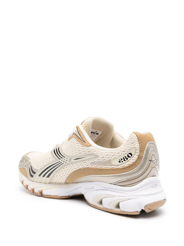 DIADORA Mythos Propulsion 280 M2 Lace-Up Sneakers White/Gold - MAISONDEFASHION.COM