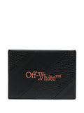 OFF-WHITE Diag Intarsia Card Case Black/Orange - MAISONDEFASHION.COM