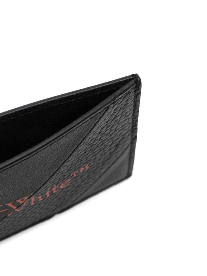 OFF-WHITE Diag Intarsia Card Case Black/Orange - MAISONDEFASHION.COM