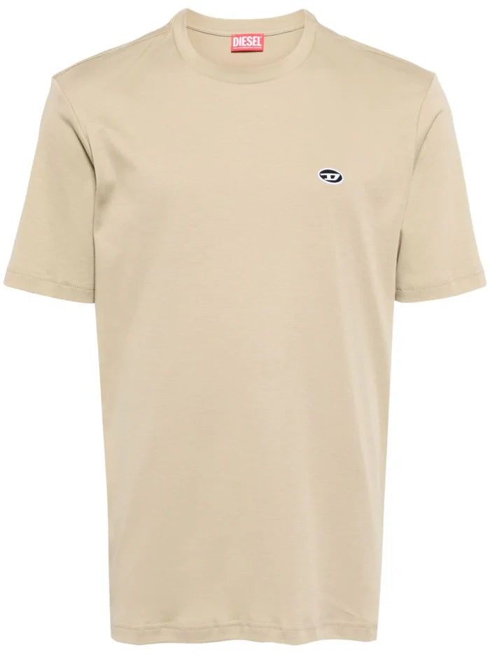 DIESEL T-Just-Doval-PJ Logo T-Shirt Beige - MAISONDEFASHION.COM