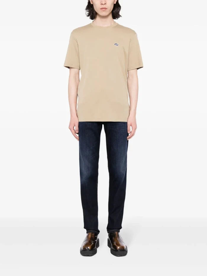 DIESEL T-Just-Doval-PJ Logo T-Shirt Beige - MAISONDEFASHION.COM