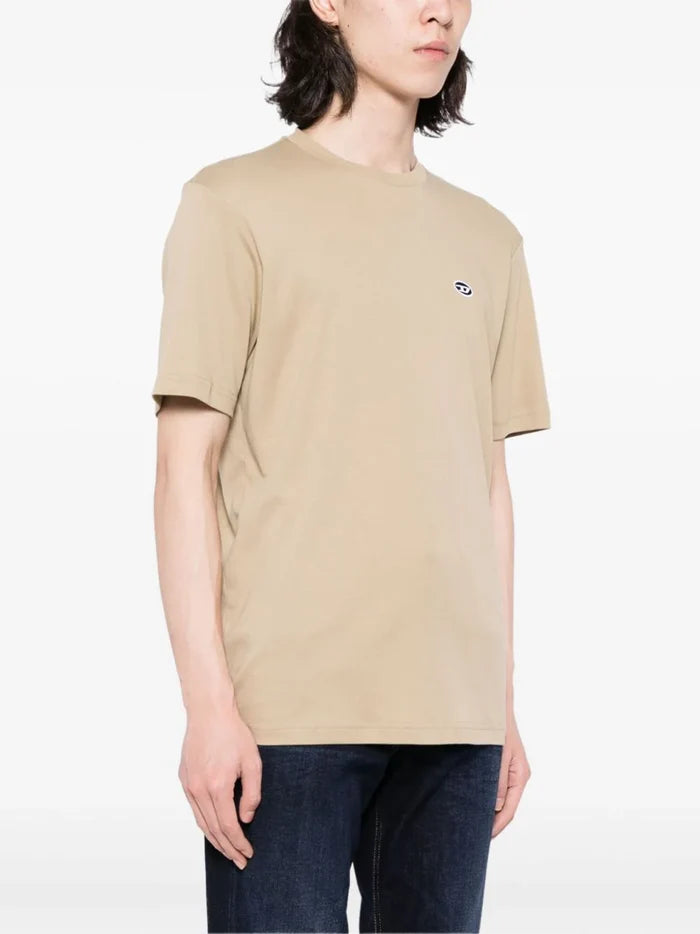 DIESEL T-Just-Doval-PJ Logo T-Shirt Beige - MAISONDEFASHION.COM