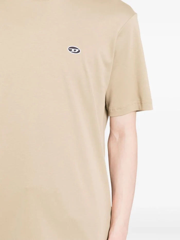 DIESEL T-Just-Doval-PJ Logo T-Shirt Beige - MAISONDEFASHION.COM