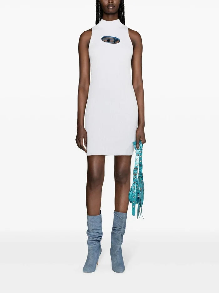 DIESEL WOMEN  M-Onerva Ribbed-Knit Mini Dress Light Blue - MAISONDEFASHION.COM