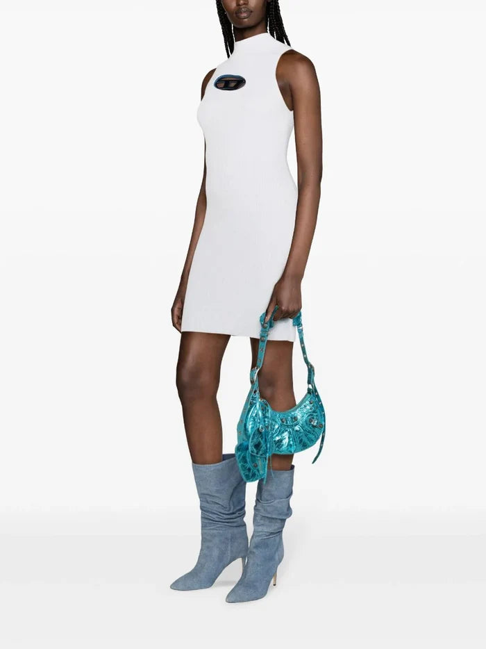 DIESEL WOMEN  M-Onerva Ribbed-Knit Mini Dress Light Blue - MAISONDEFASHION.COM