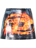 DIESEL WOMEN Poster Print Short Skirt Red/Blue - MAISONDEFASHION.COM