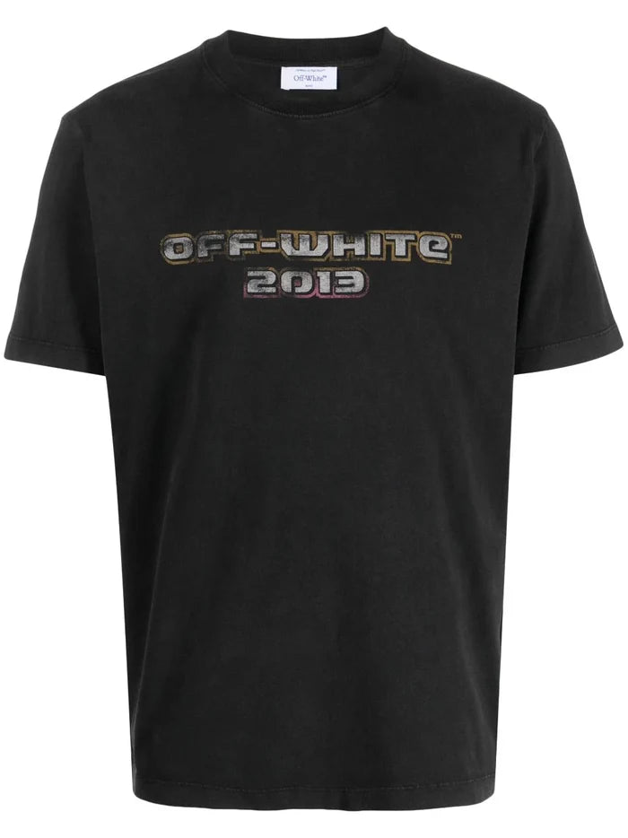 OFF-WHITE MEN Digit Bacchus Slim S/S T-Shirt Black/Multi - MAISONDEFASHION.COM