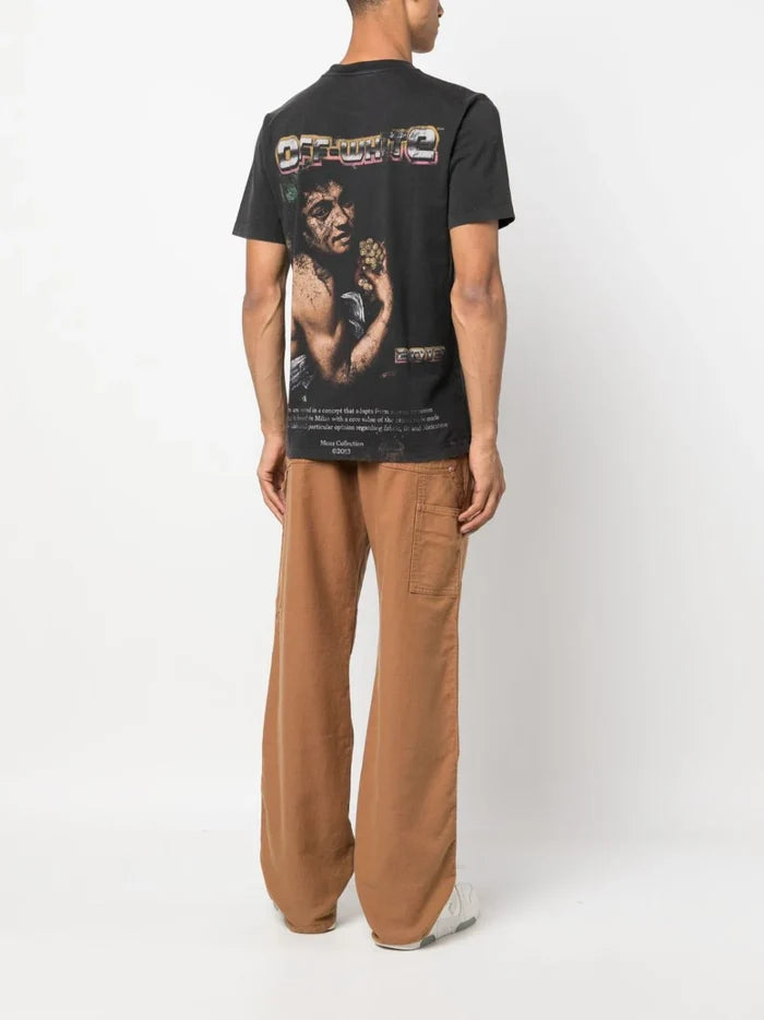OFF-WHITE MEN Digit Bacchus Slim S/S T-Shirt Black/Multi - MAISONDEFASHION.COM