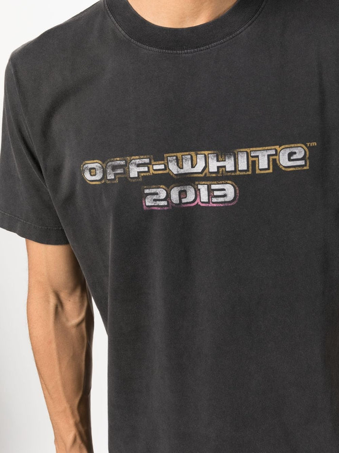 OFF-WHITE MEN Digit Bacchus Slim S/S T-Shirt Black/Multi - MAISONDEFASHION.COM