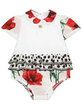 DOLCE & GABBANA BABY Floral-print Babygrow White/Multicolour - MAISONDEFASHION.COM