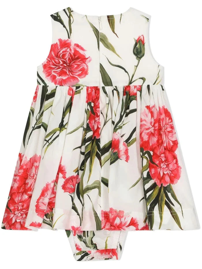 DOLCE & GABBANA BABY Floral-print Sleeveless Dress Set White/Multicolour - MAISONDEFASHION.COM