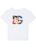 DOLCE & GABBANA BABY Logo-print Cotton T-shirt White/Multicolour - MAISONDEFASHION.COM