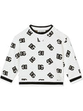 DOLCE & GABBANA BABY Logo-print Crewneck Sweatshirt Black/White - MAISONDEFASHION.COM