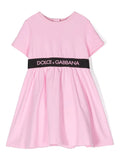 DOLCE & GABBANA BABY Logo-waistband T-shirt Dress Pink - MAISONDEFASHION.COM