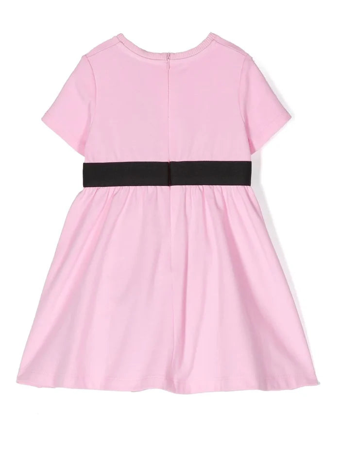 DOLCE & GABBANA BABY Logo-waistband T-shirt Dress Pink - MAISONDEFASHION.COM
